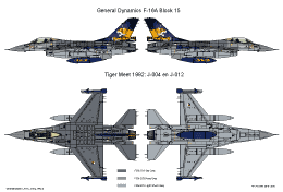 GeneralDynamics F16A 313sq TigerMeet 1991 SMALL