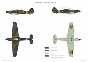 Kleurenschema Hawker Hurricane IIB (voor maart 1942)